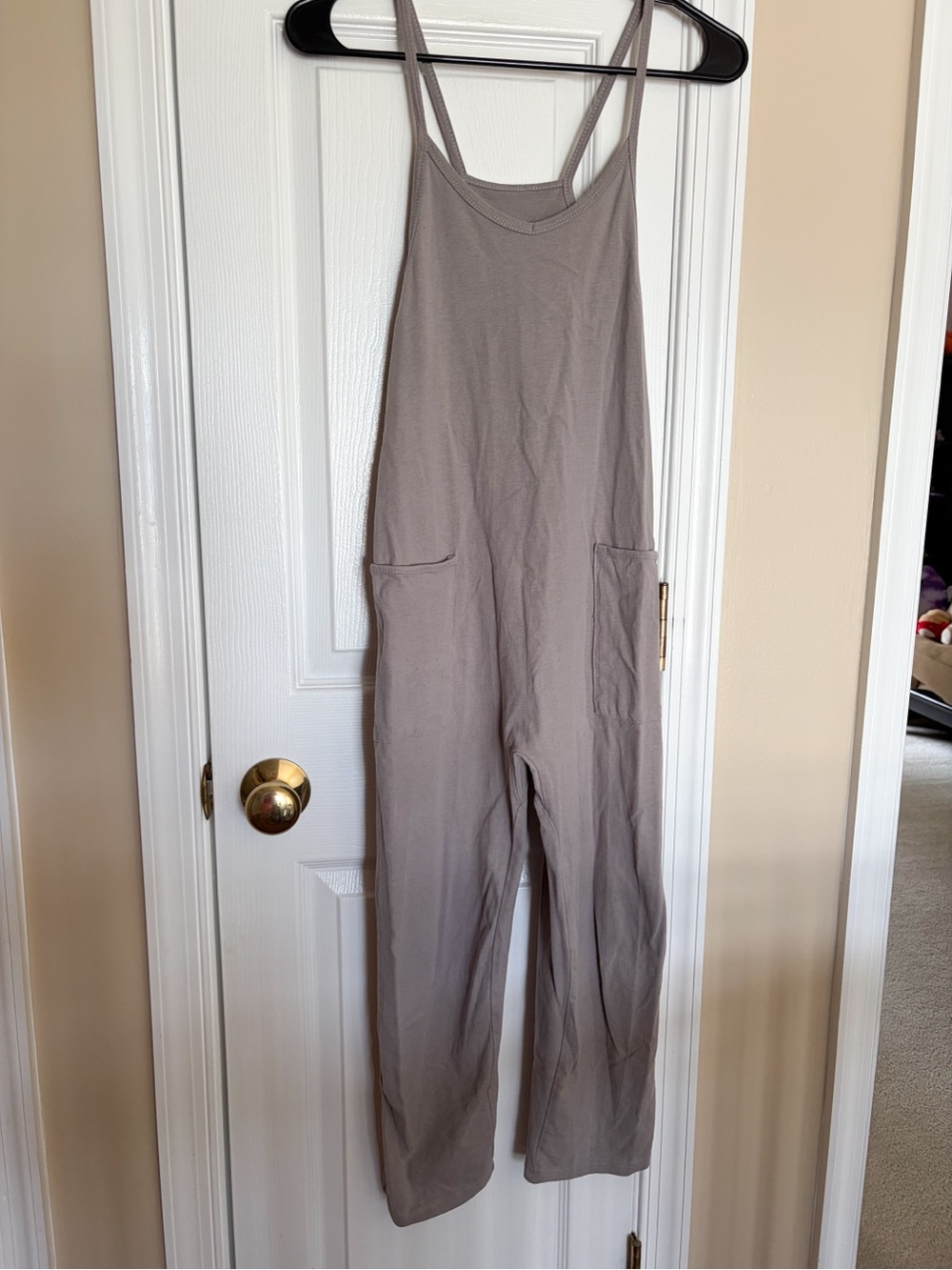 Amazon Kids Matching Set Taupe Strappy Jumpsuit